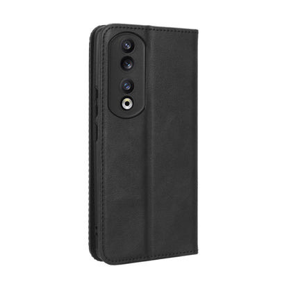 Black retro-texture leather phone case with camera cutout and slim protective back