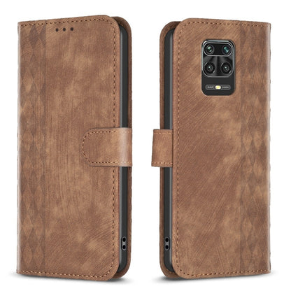Embossed leather flip phone case, brown, front cover with side strap