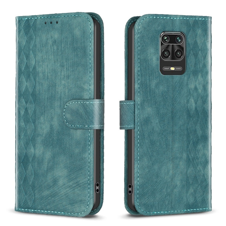 Embossed leather flip phone case, teal with diamond texture, front cover view