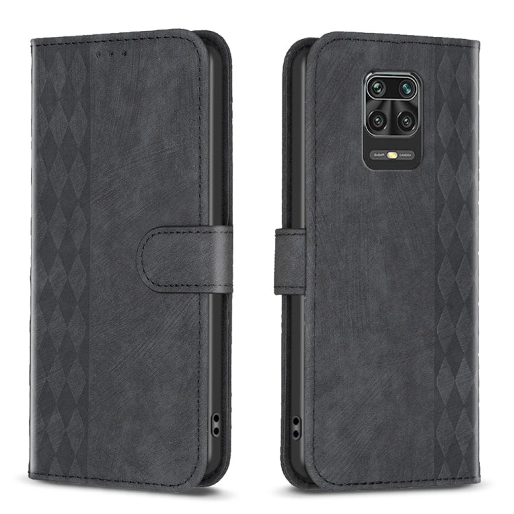Embossed leather flip phone case, dark gray with diamond texture, front cover view