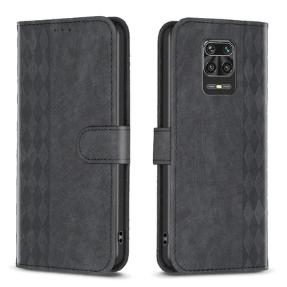 Embossed leather flip phone case, dark gray with diamond texture, front cover view