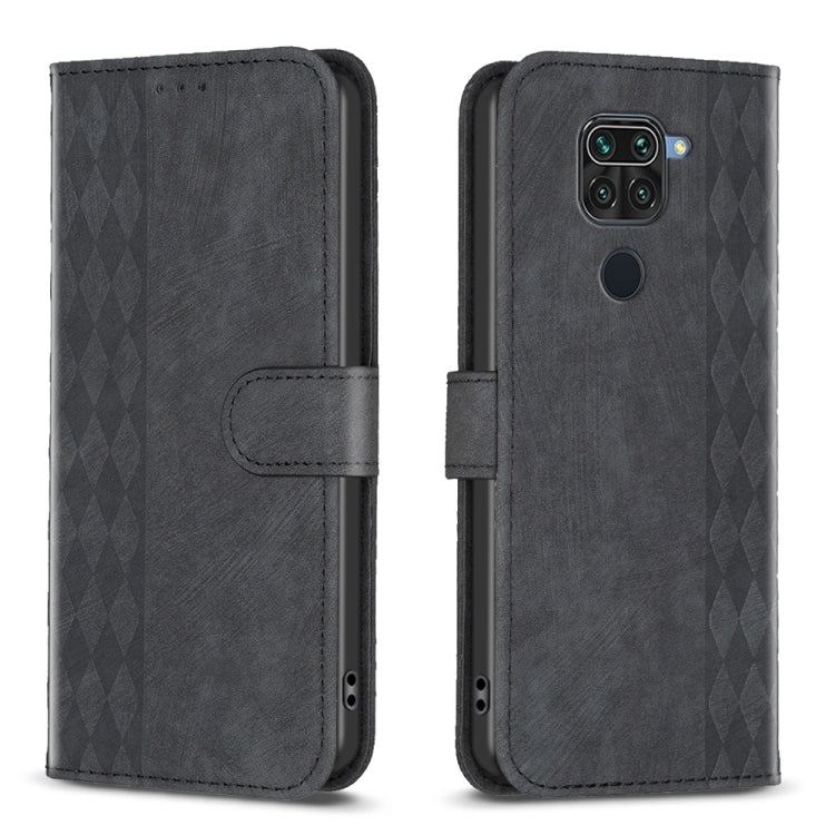 Embossed leather flip phone case, dark gray with diamond texture, camera cutout