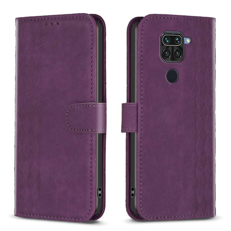Embossed leather flip phone case, purple, front cover with side strap