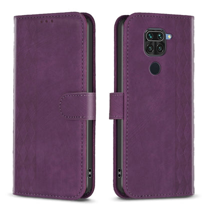 Embossed leather flip phone case, purple, front cover with side strap