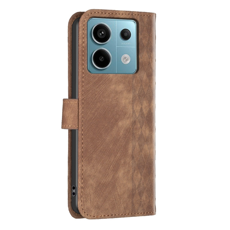 Brown embossed leather phone wallet case with flip cover and camera cutout.