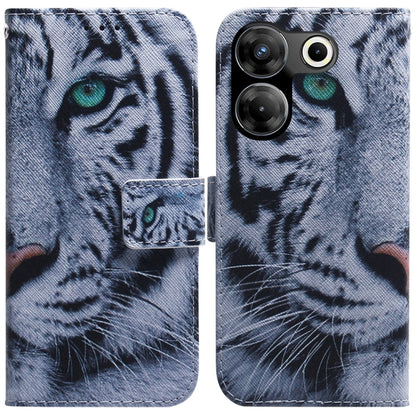 Light blue flip leather phone case with lion face artwork and magnetic front flap