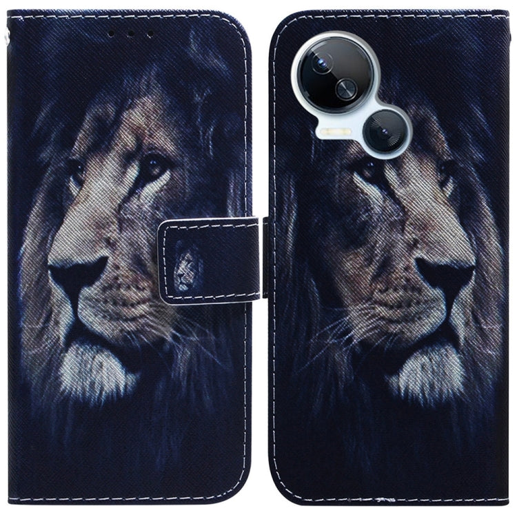 Dark blue lion portrait flip phone case with wallet clasp and camera cutout