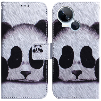 White panda portrait flip phone case with wallet clasp and camera cutout
