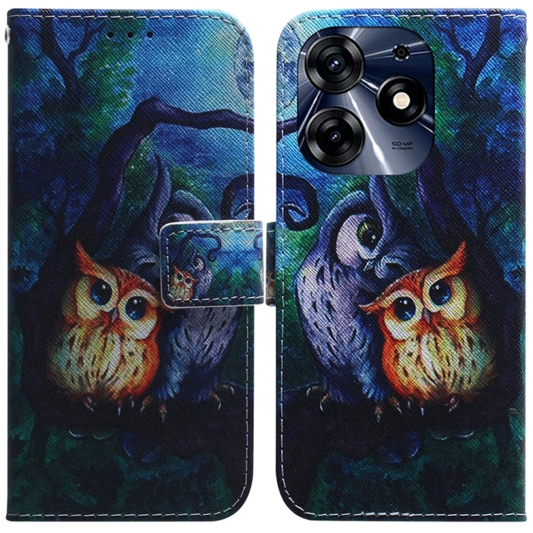 Dark teal flip leather phone case with owl artwork and magnetic closure