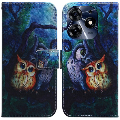 Dark teal flip leather phone case with owl artwork and magnetic closure