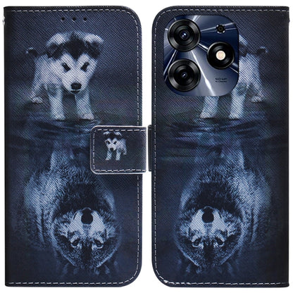Flip leather phone case with dark bear and skull print, magnetic flap and camera opening.