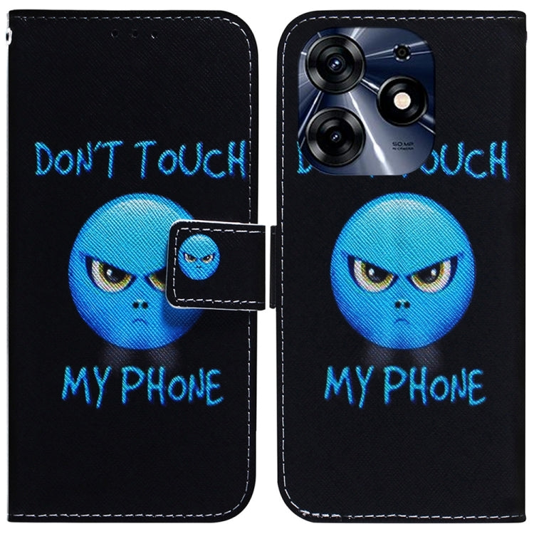 Flip leather phone case with blue alien cat graphic and “DON'T TOUCH MY PHONE” text.