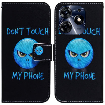 Flip leather phone case with blue alien cat graphic and “DON'T TOUCH MY PHONE” text.