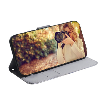 Black flip leather phone case with printed photo of a person holding a camera