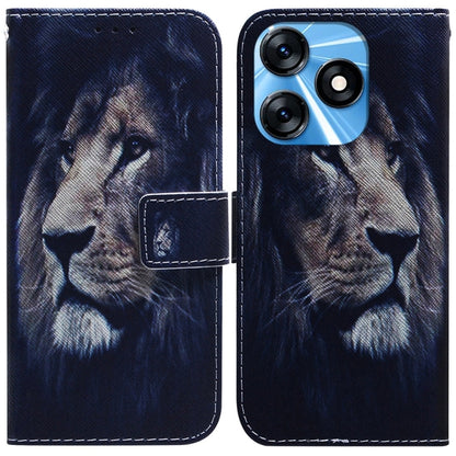 Dark blue flip leather phone case with lion portrait and magnetic closure