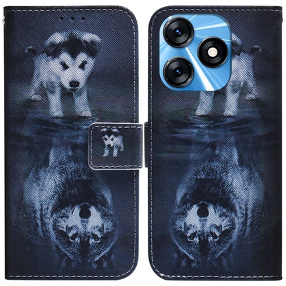 Navy flip leather phone case with panda portrait and magnetic closure