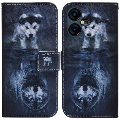 Flip leather phone case with panda portrait print and magnetic flip cover