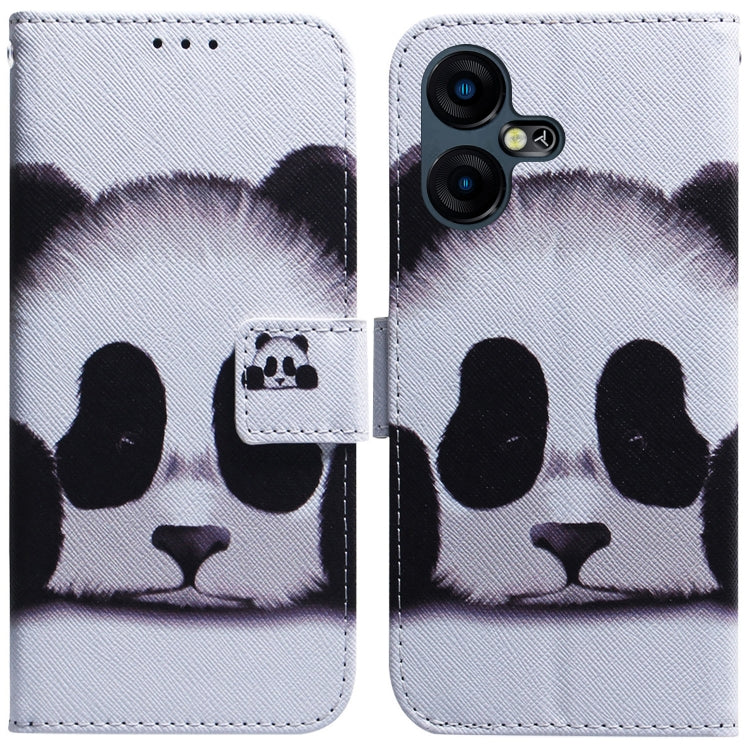 Flip leather phone case with panda face print and magnetic flip cover