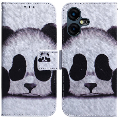 Flip leather phone case with panda face print and magnetic flip cover