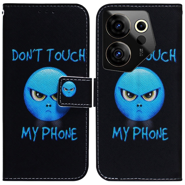 Black flip leather phone case with blue alien cat graphic and magnetic front flap