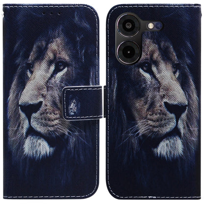Dark blue dog face print flip leather phone case with magnetic closure and card slot