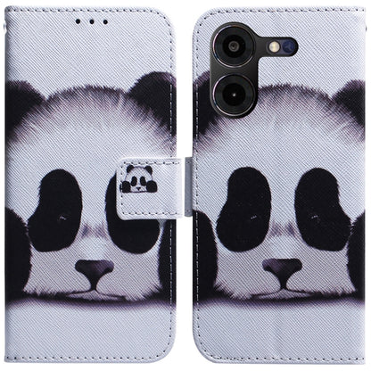 White dog face print flip leather phone case with magnetic closure and card slot