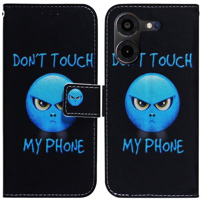 Black flip leather phone case with blue alien graphic, magnetic closure, card slot