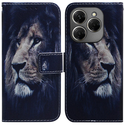 Flip leather phone case with dark dog portrait illustration and magnetic flap