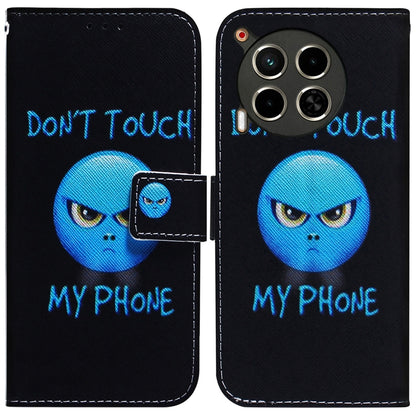 Flip leather phone case with blue alien face print and magnetic flap