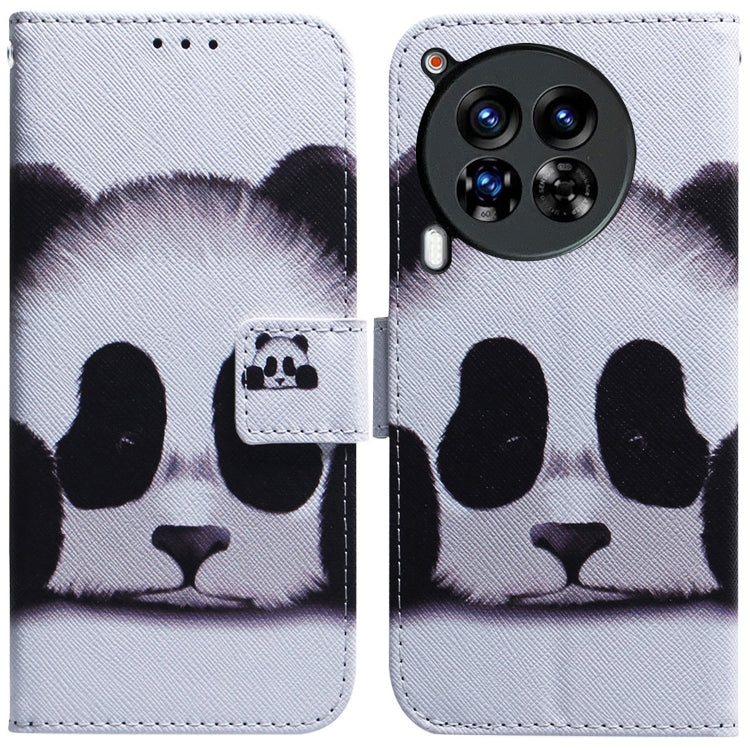 White flip leather phone case with printed cat/dog paw motif and camera cutout