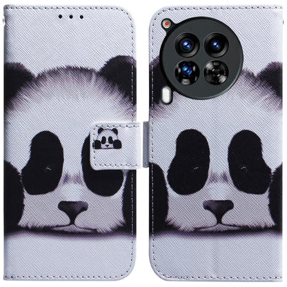 White flip leather phone case with printed cat/dog paw motif and camera cutout