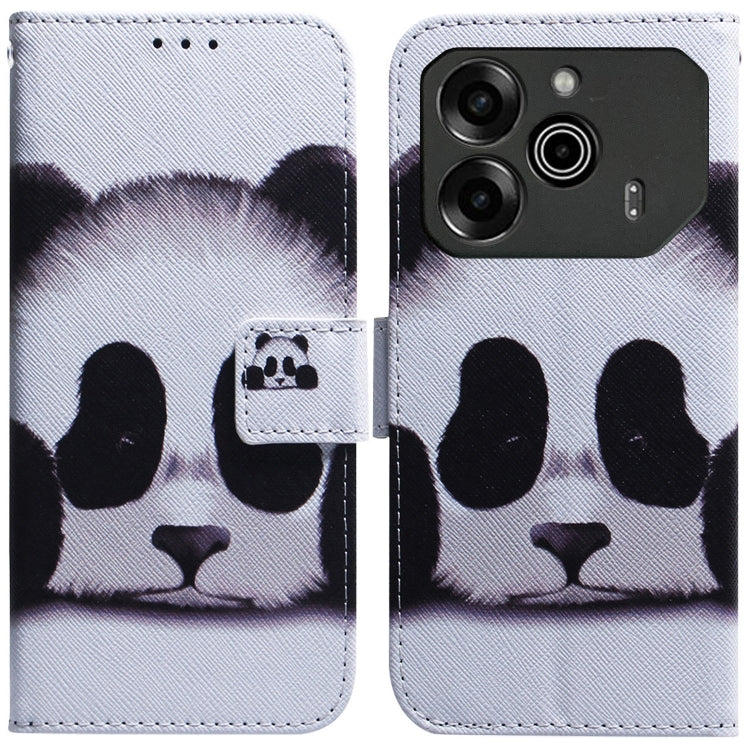 Light gray folding leather phone case with printed dog paws and stitched flip cover