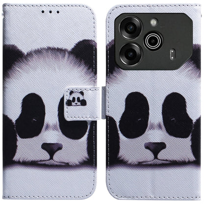Light gray folding leather phone case with printed dog paws and stitched flip cover