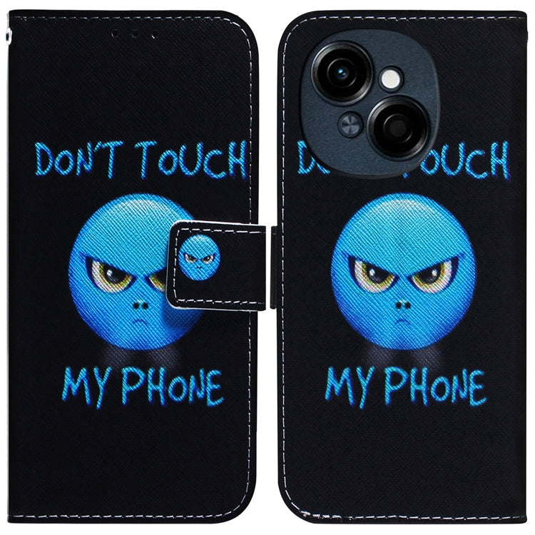 Black flip leather phone case with blue alien graphic and DON'T TOUCH MY PHONE text