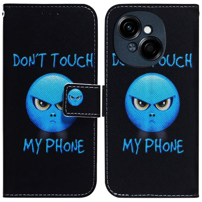 Black flip leather phone case with blue alien graphic and DON'T TOUCH MY PHONE text