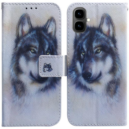 Wolf print flip leather phone case with card slot and magnetic clasp