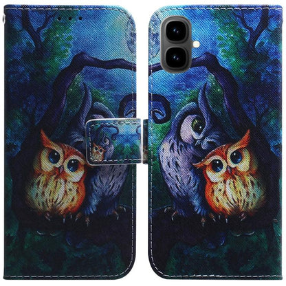 Colorful owl print flip leather phone case with card slot and clasp