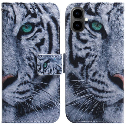 Tiger face print flip leather phone case with card slot and clasp