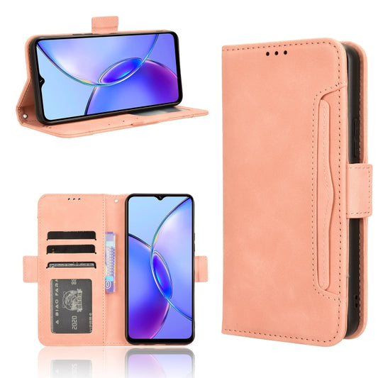 Pink leather phone case with card slots and folio stand, for touchscreen protection