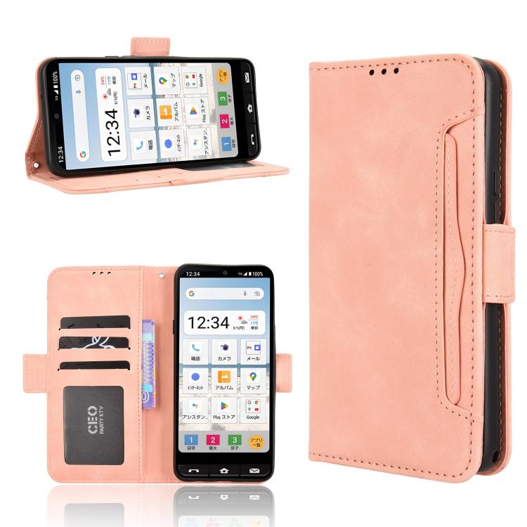 Skin Feel Calf Texture Card Slots Leather Phone Case, For Sharp Aquos wish6, For Sharp Aquos R11, For Sharp Aquos Sense10, For Sharp Aquos R10, For Sharp Aquos wish5, For Sharp Basio Active3, For Sharp Aquos Sense9, For Sharp Aquos R9 Pro              ...
