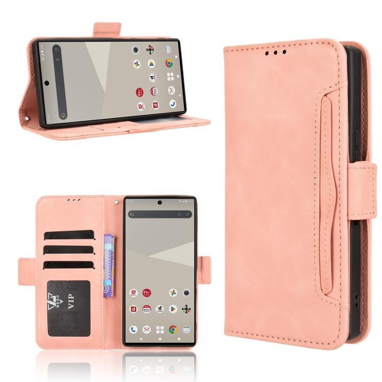 Skin Feel Calf Texture Card Slots Leather Phone Case, For Sharp Aquos wish6, For Sharp Aquos R11, For Sharp Aquos Sense10, For Sharp Aquos R10, For Sharp Aquos wish5, For Sharp Basio Active3, For Sharp Aquos Sense9, For Sharp Aquos R9 Pro              ...