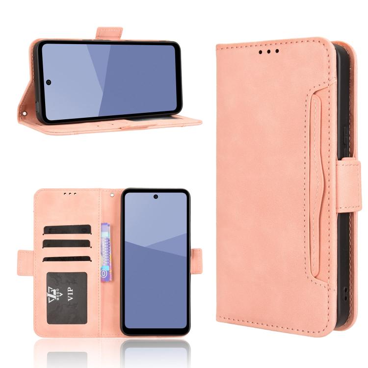 Skin Feel Calf Texture Card Slots Leather Phone Case, For Sharp Aquos wish6, For Sharp Aquos R11, For Sharp Aquos Sense10, For Sharp Aquos R10, For Sharp Aquos wish5, For Sharp Basio Active3, For Sharp Aquos Sense9, For Sharp Aquos R9 Pro              ...