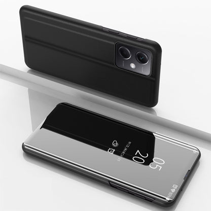 Black plated mirror flip phone case with card holder for Redmi Note 12 4G Global