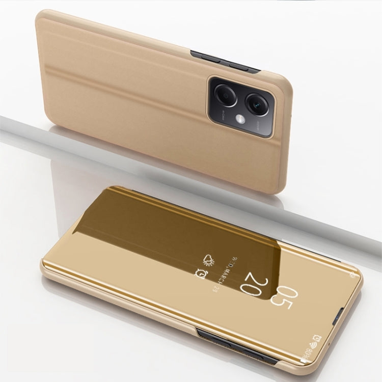 Gold plated mirror flip phone case with card holder for Redmi Note 12 4G Global
