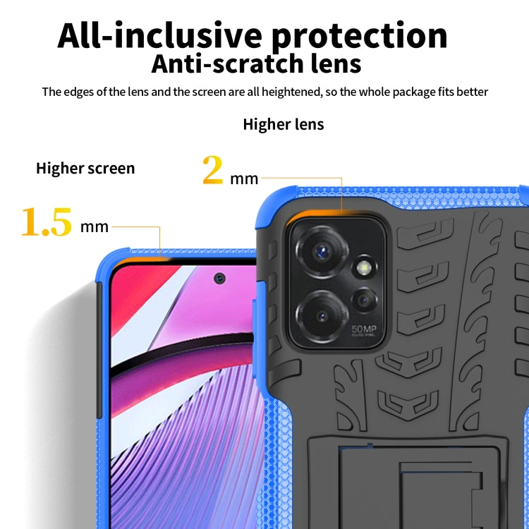 Tire Texture TPU + PC Phone Case with Holder, For Motorola Moto G Power 5G 2023