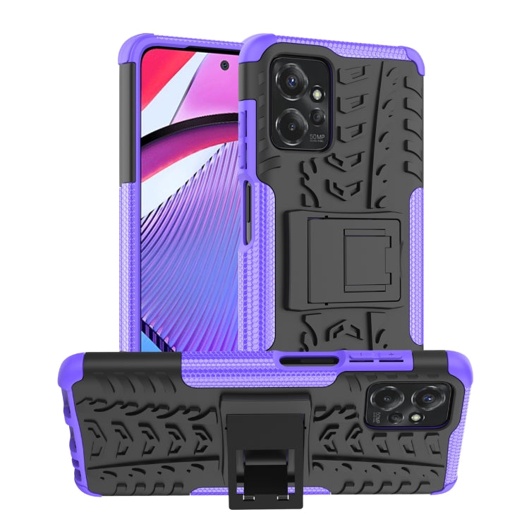 Tire Texture TPU + PC Phone Case with Holder, For Motorola Moto G Power 5G 2023