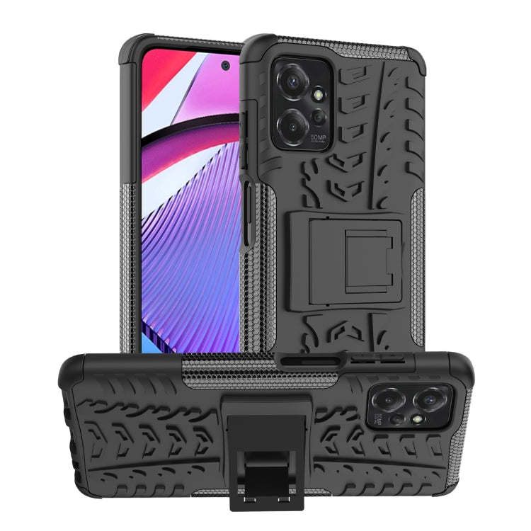 Tire Texture TPU + PC Phone Case with Holder, For Motorola Moto G Power 5G 2023