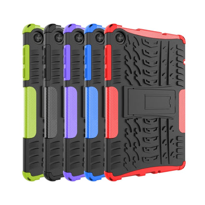 Set of rugged tire-texture tablet cases in green, purple, blue, and red colors