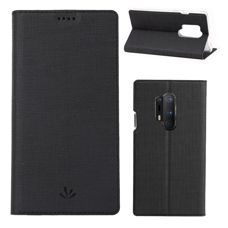 Magnetic flip phone case with card slots and stand, black fabric finish
