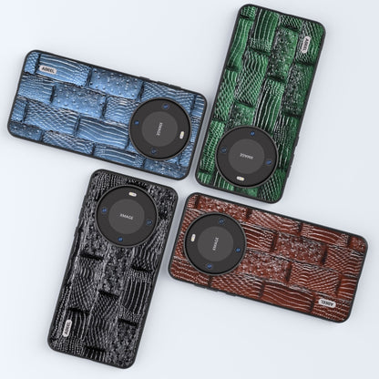 Genuine leather phone cases set: blue, green, black, and brown mahjong texture